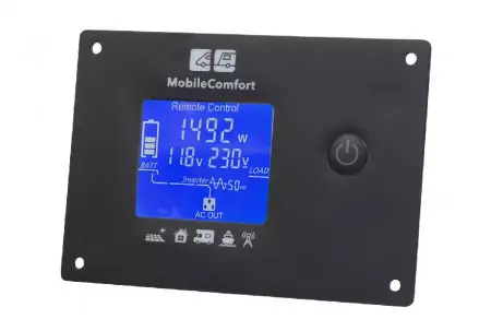 Инвертор MobileComfort S3012-BC, 3000Вт, 12В, чистый синус,  розетка 230V, встроенное зарядное устройство 20А, схема приоритетов 230V, функция бесперебойника, USB выход, в комплекте настенная панель управления