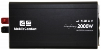 Инвертор MobileComfort S2024-BC, 2000Вт, 24В, чистый синус,  розетка 230V, встроенное зарядное устройство 10А, схема приоритетов 230V, функция бесперебойника, USB выход, в комплекте настенная панель управления