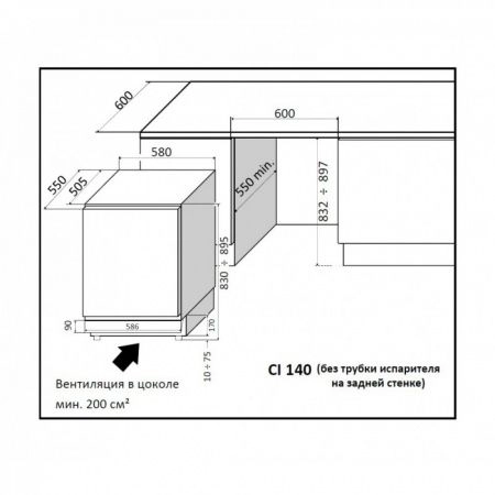 Купить встраиваемый винный шкаф IP Industrie CIR 140 CF X