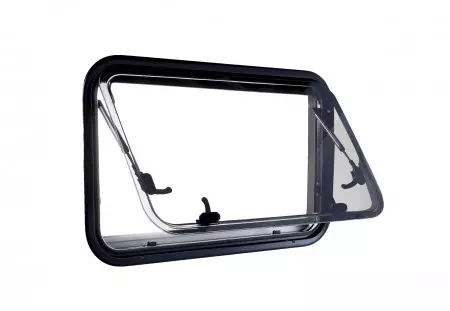 MobileComfort WE5035R, Окно для автодома, стекло - акрил двуслойный, металлическая рама со сквозным креплением, рулонная шторка+маскитка