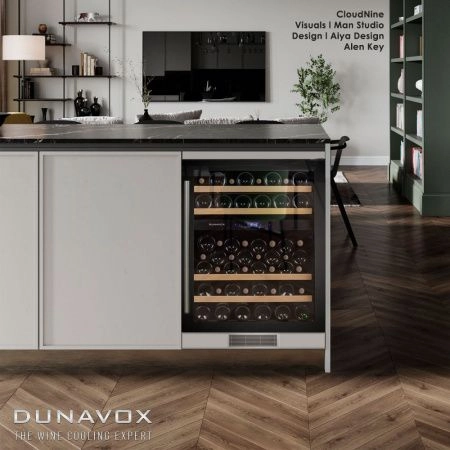Купить встраиваемый винный шкаф Dunavox DX-53.130DBK/DP