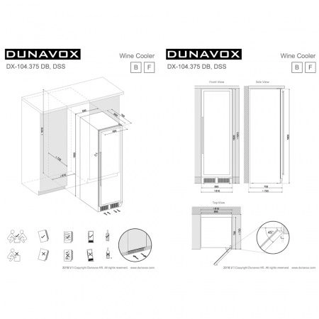 Купить встраиваемый винный шкаф Dunavox DX-104.375DSS