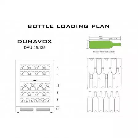 Купить встраиваемый винный шкаф Dunavox DAU-45.125DOP.TO