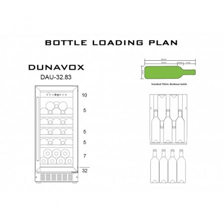 Купить встраиваемый винный шкаф Dunavox DAU-32.83SS
