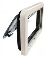 MobileComfort WE5035R, Окно для автодома, стекло - акрил двуслойный, металлическая рама со сквозным креплением, рулонная шторка+маскитка