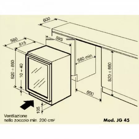 Купить встраиваемый винный шкаф IP Industrie JG 45-6 AD X