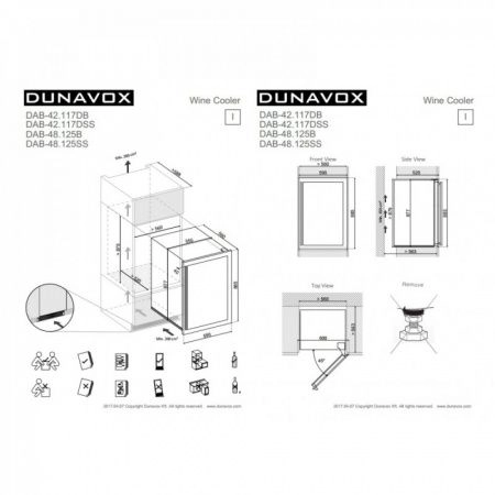 Купить встраиваемый винный шкаф Dunavox DAB-42.117DB