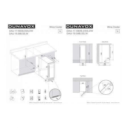 Купить встраиваемый винный шкаф Dunavox DAU-17.58DB
