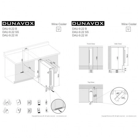 Купить встраиваемый винный шкаф Dunavox DAU-9.22SS