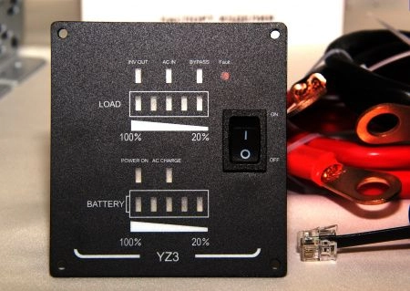 Инвертор MobileComfort S1012-BC, 1000Вт, 12В, чистый синус, розетка 230V, встроенное зарядное устройство 10А, схема приоритетов 230V, функция бесперебойника, USB выход, в комплекте настенная панель управления и провода подключения
