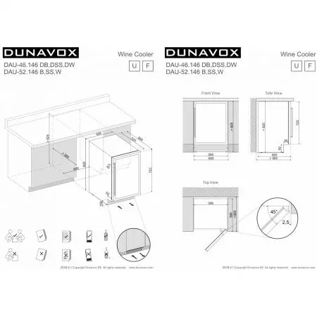 Купить встраиваемый винный шкаф Dunavox DAU-46.138SS