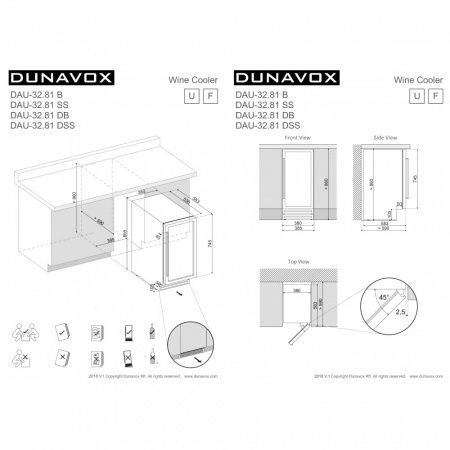 Купить встраиваемый винный шкаф Dunavox DAU-32.81SS