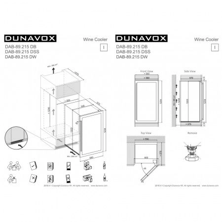 Купить встраиваемый винный шкаф Dunavox DAB-89.215DSS
