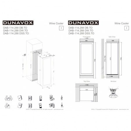 Купить встраиваемый винный шкаф Dunavox DAB-114.288DW.TO