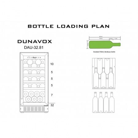 Купить встраиваемый винный шкаф Dunavox DAU-32.81DB