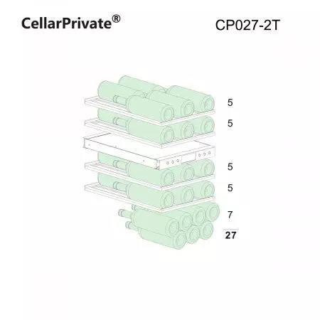 Купить встраиваемый винный шкаф CellarPrivate винный шкаф встраиваемый, двухзонный на 27 бутылок (CP027-2T)