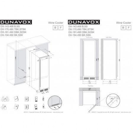 Купить встраиваемый винный шкаф Dunavox DX-181.490SDSK
