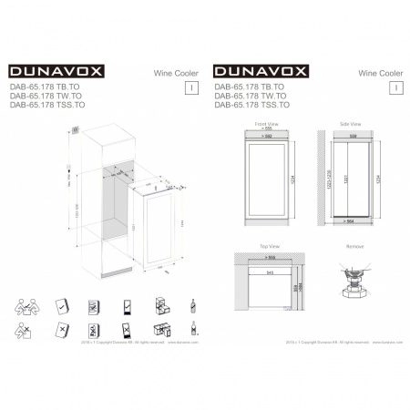 Купить встраиваемый винный шкаф Dunavox DAB-65.178TSS.TO