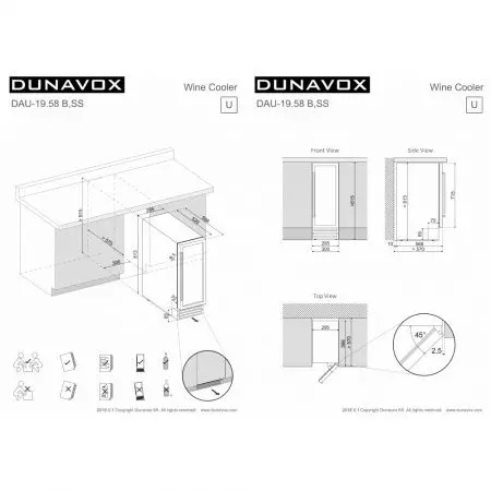 Купить встраиваемый винный шкаф Dunavox DAU-19.58SS