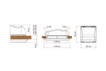 Fiamma Vent 28 F White, 28х28см, Люк автомобильный, белый