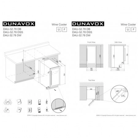 Купить встраиваемый винный шкаф Dunavox DAU-32.78DB