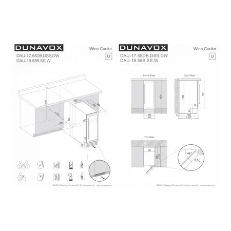 Купить встраиваемый винный шкаф Dunavox DAU-17.58DSS